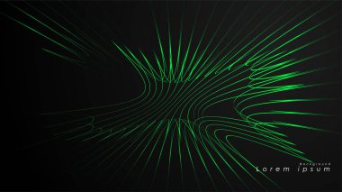 Dalgalı fütüristik yeşil çizgilerin soyut arka planı