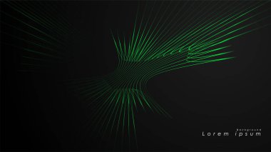 Dalgalı fütüristik yeşil çizgilerin soyut arka planı