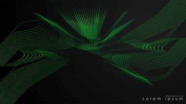 Dalgalı fütüristik yeşil çizgilerin soyut arka planı
