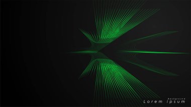 Dalgalı fütüristik yeşil çizgilerin soyut arka planı