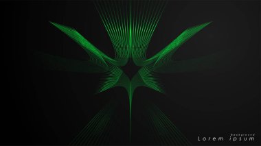 Dalgalı fütüristik yeşil çizgilerin soyut arka planı