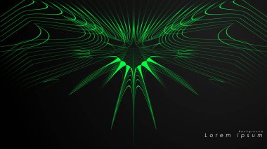 Dalgalı fütüristik yeşil çizgilerin soyut arka planı