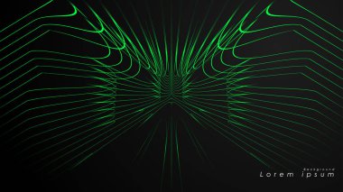 Dalgalı fütüristik yeşil çizgilerin soyut arka planı