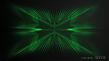 Dalgalı fütüristik yeşil çizgilerin soyut arka planı