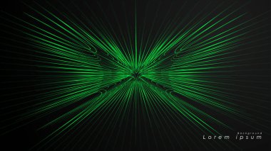 Dalgalı fütüristik yeşil çizgilerin soyut arka planı