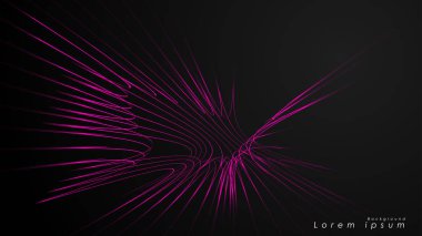 Dalgalı fütüristik pembe çizgilerin soyut arka planı.