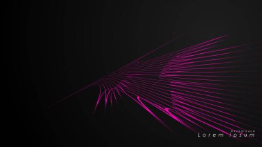 Dalgalı fütüristik pembe çizgilerin soyut arka planı.