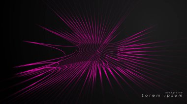 Dalgalı fütüristik pembe çizgilerin soyut arka planı.