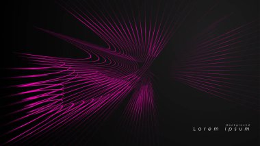 Dalgalı fütüristik pembe çizgilerin soyut arka planı.
