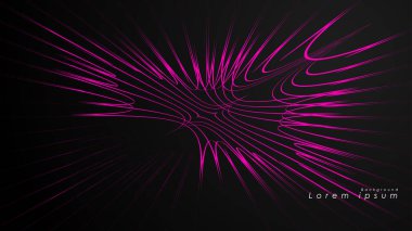 Dalgalı fütüristik pembe çizgilerin soyut arka planı.