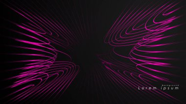 Dalgalı fütüristik pembe çizgilerin soyut arka planı.