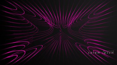 Dalgalı fütüristik pembe çizgilerin soyut arka planı.
