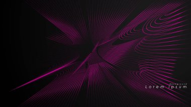 Dalgalı fütüristik pembe çizgilerin soyut arka planı.
