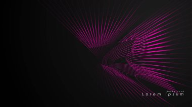 Dalgalı fütüristik pembe çizgilerin soyut arka planı.