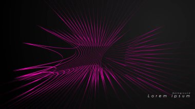 Dalgalı fütüristik pembe çizgilerin soyut arka planı.