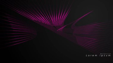 Dalgalı fütüristik pembe çizgilerin soyut arka planı.