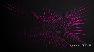 Dalgalı fütüristik pembe çizgilerin soyut arka planı.