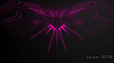 Dalgalı fütüristik pembe çizgilerin soyut arka planı.
