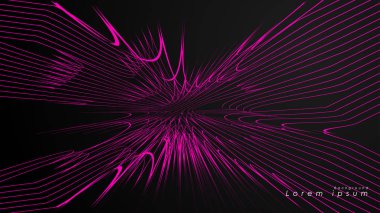 Dalgalı fütüristik pembe çizgilerin soyut arka planı.