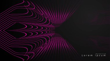 Dalgalı fütüristik pembe çizgilerin soyut arka planı.