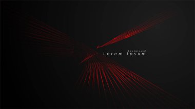 Dalgalı fütüristik kırmızı çizgilerin soyut arka planı.