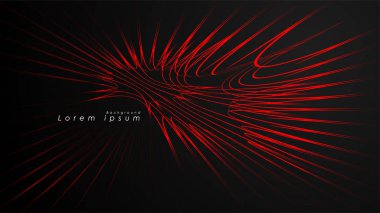 Dalgalı fütüristik kırmızı çizgilerin soyut arka planı.