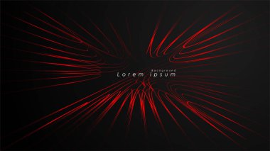 Dalgalı fütüristik kırmızı çizgilerin soyut arka planı.