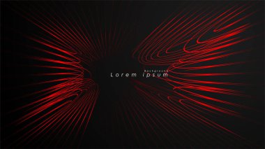 Dalgalı fütüristik kırmızı çizgilerin soyut arka planı.