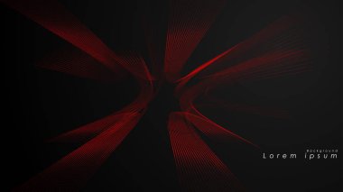 Dalgalı fütüristik kırmızı çizgilerin soyut arka planı.