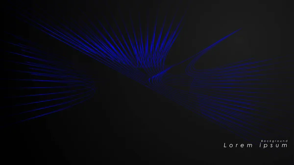 Abstrakter Hintergrund gewellter, futuristischer blauer Linien. die blaue Linie bildet den Hintergrund des abstrakten Vektors — Stockvektor