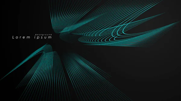 Dalgalı fütüristik mavi çizgilerin soyut arka planı