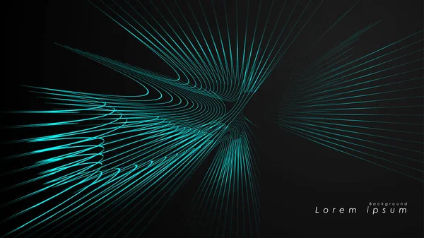 Dalgalı fütüristik mavi çizgilerin soyut arka planı