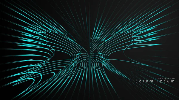 Dalgalı fütüristik mavi çizgilerin soyut arka planı