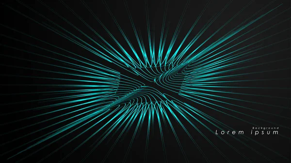 Dalgalı fütüristik mavi çizgilerin soyut arka planı