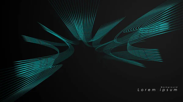 Dalgalı fütüristik mavi çizgilerin soyut arka planı