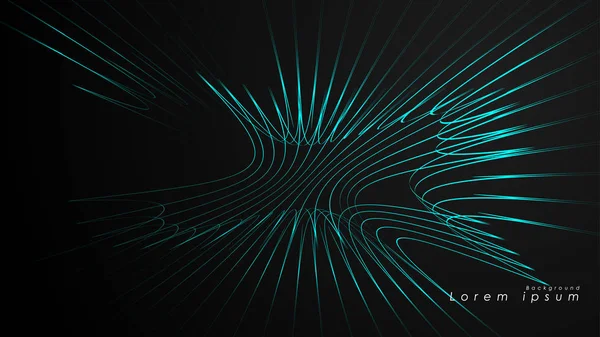 Dalgalı fütüristik mavi çizgilerin soyut arka planı