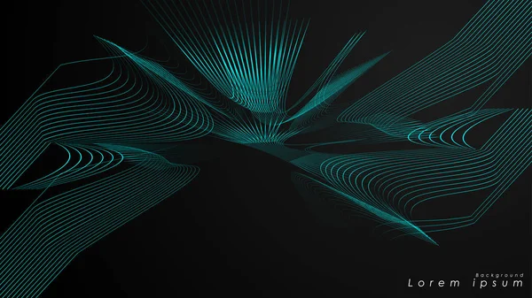 Dalgalı fütüristik mavi çizgilerin soyut arka planı