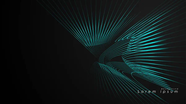 Dalgalı fütüristik mavi çizgilerin soyut arka planı