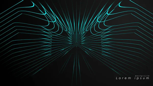 Dalgalı fütüristik mavi çizgilerin soyut arka planı