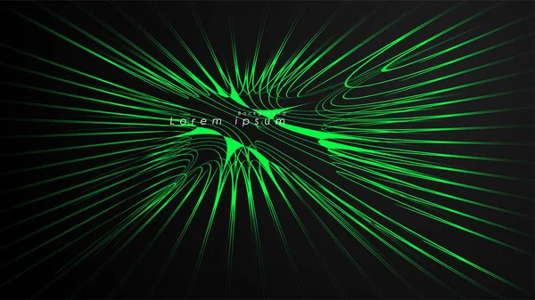 Dalgalı fütüristik yeşil çizgilerin soyut arka planı