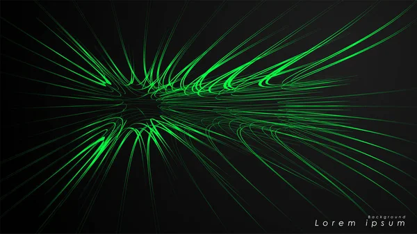 Dalgalı fütüristik yeşil çizgilerin soyut arka planı