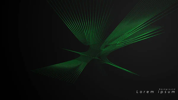 Fond abstrait de lignes vertes futuristes ondulées — Image vectorielle