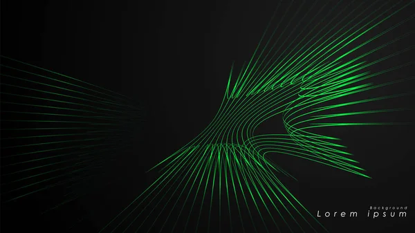 Dalgalı fütüristik yeşil çizgilerin soyut arka planı