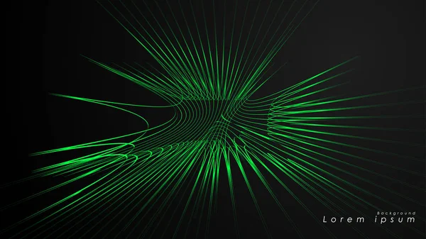 Dalgalı fütüristik yeşil çizgilerin soyut arka planı