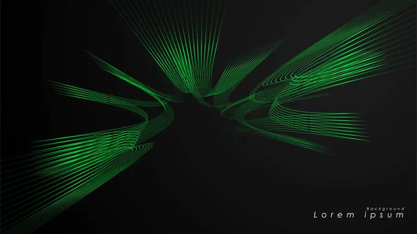 波浪式未来绿线的抽象背景 — 图库矢量图片