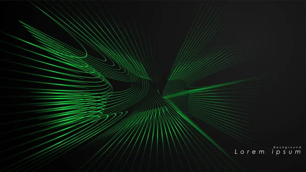 Dalgalı fütüristik yeşil çizgilerin soyut arka planı