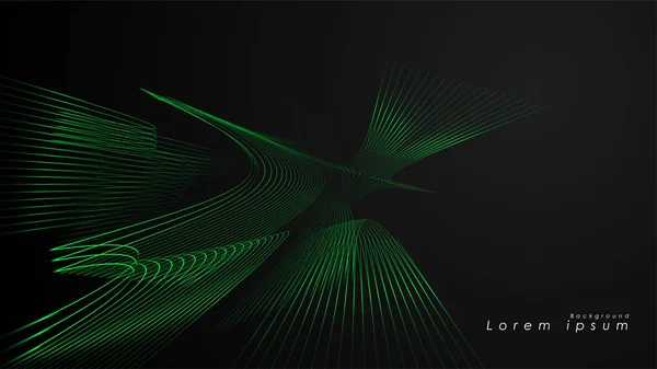 Dalgalı fütüristik yeşil çizgilerin soyut arka planı