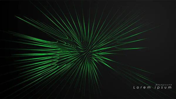 Dalgalı fütüristik yeşil çizgilerin soyut arka planı