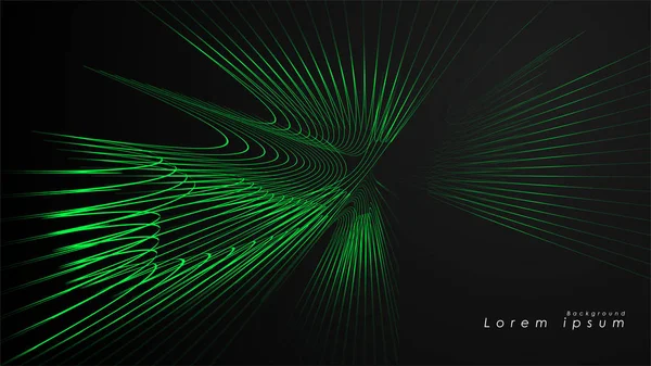 Dalgalı fütüristik yeşil çizgilerin soyut arka planı