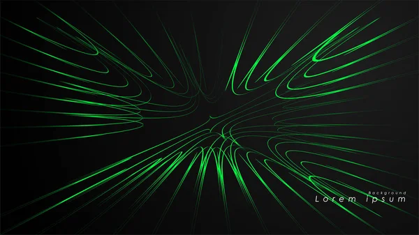 Dalgalı fütüristik yeşil çizgilerin soyut arka planı